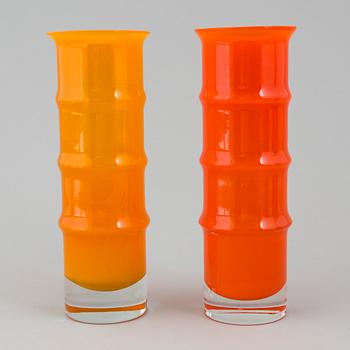 VASER, ett par, glas, Banboo, Bo Borgström, Aseda Glasbruk.
