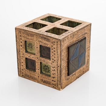 Rut Bryk, a sculpture / ceramic cube 'Chimney' signed BRYK.