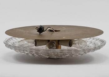 TAKLAMPA, plafond, Carl Fagerlund, Orrefors, 1900-talets andra hälft, höjd ca 10 cm.