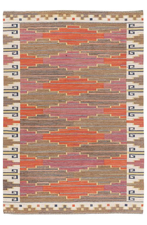 Märta Måås-Fjetterström, a carpet, "Bruna heden", flat weave, c 309 x 209 cm, signed AB MMF.