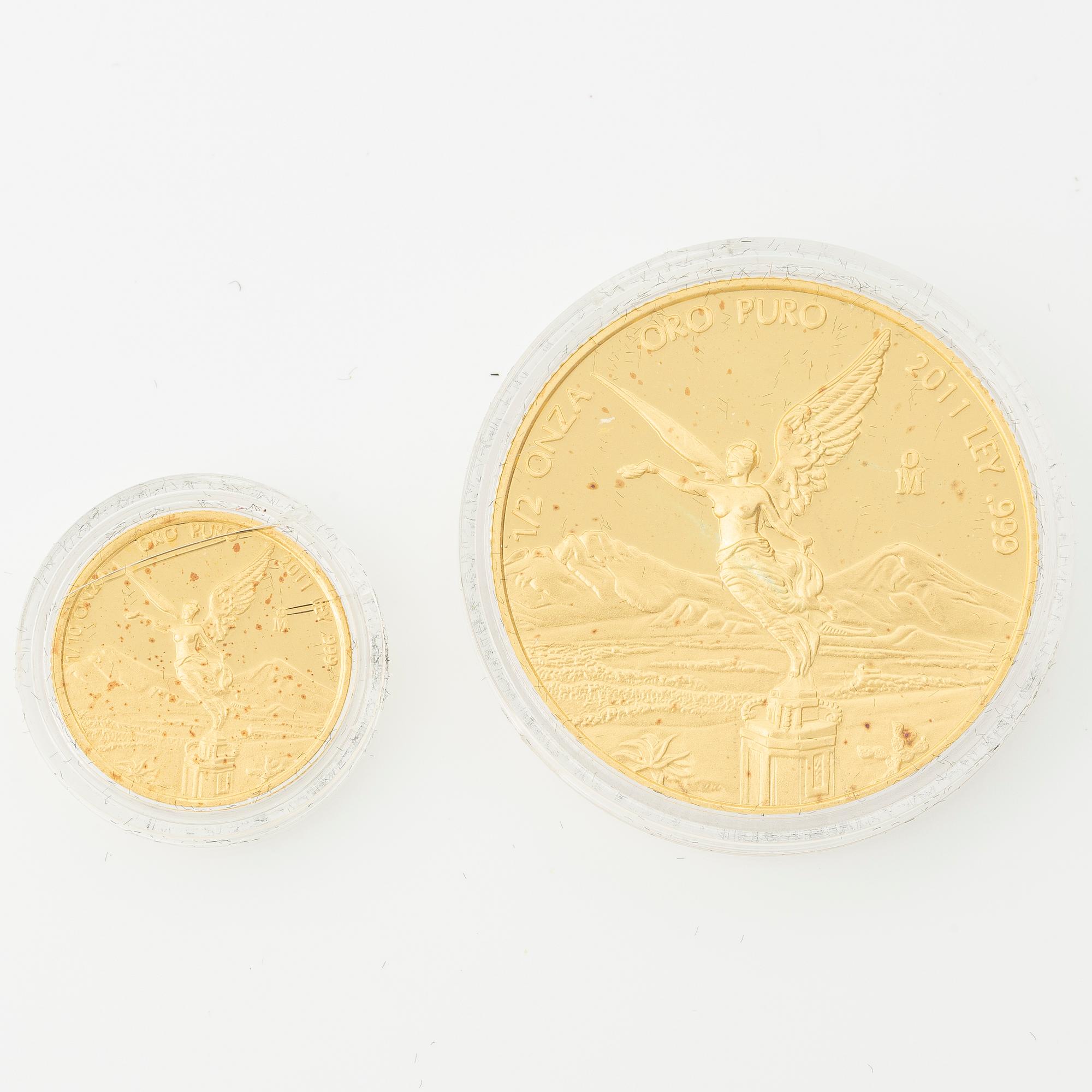 Myntset, guld, Mexico, "Libertad, 30 th Anniversary 1981-2011", utgiven av Casa de Moneda de México.