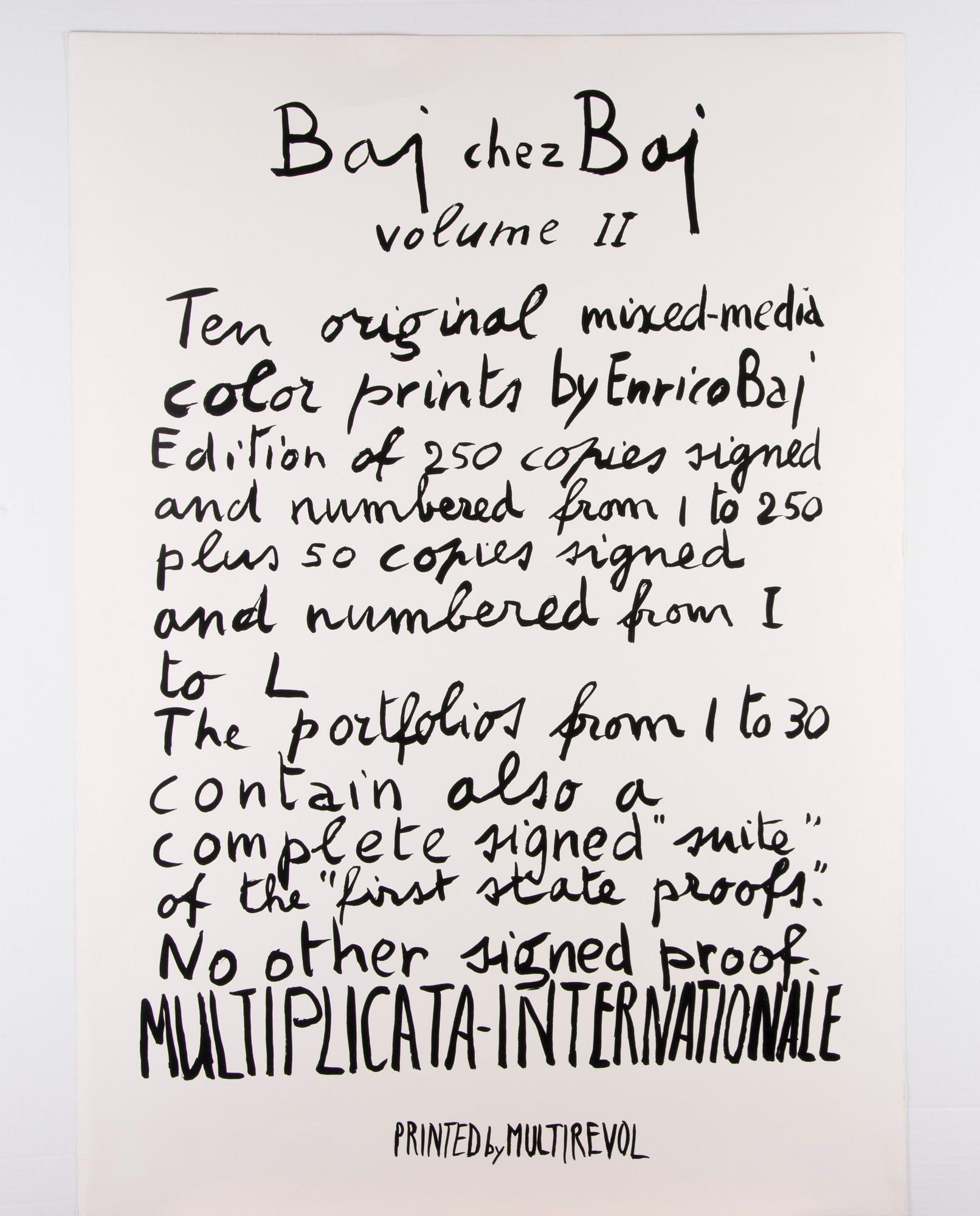ENRICO BAJ, blandteknik och färgtryck, 4 st, signerade och numrerade.