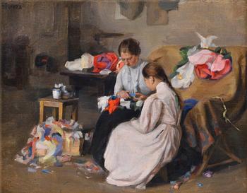 283. Yakov Bilit, GIRLS SEWING.