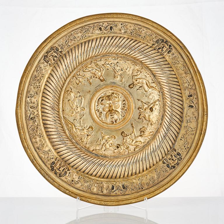 Frédéric Rudolphi, kanna och fat, silver, (Paris 1842-1872). Renässans-stil.