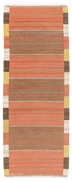Märta Måås-Fjetterström, gallerimatta, "Malmstens gångmatta", rölakan, ca 215 x 82,5 cm, signerad AB MMF.