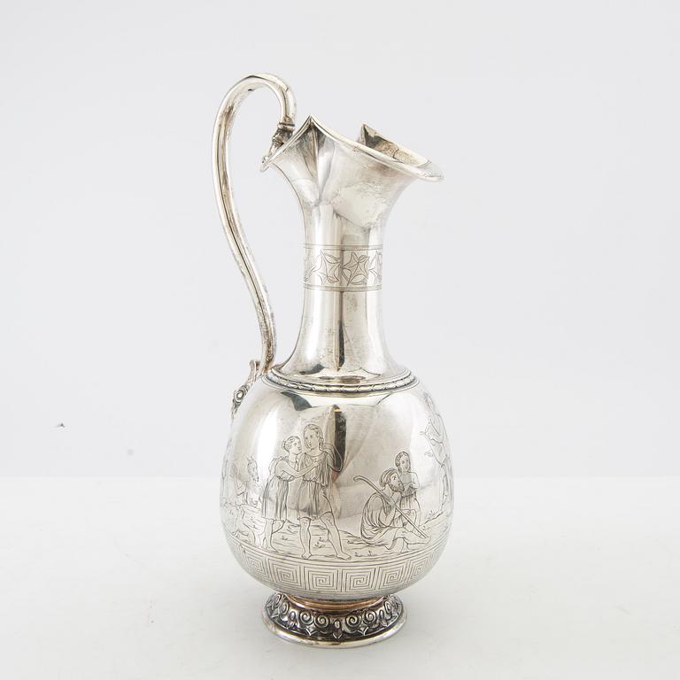 Emil Ferdinand Dahl, vinkanna, silver, Köpenhamn 1873.