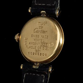 Cartier - Must de Cartier. Gold plated silver. Case no. Ref 00200500. 1851. 24mm.