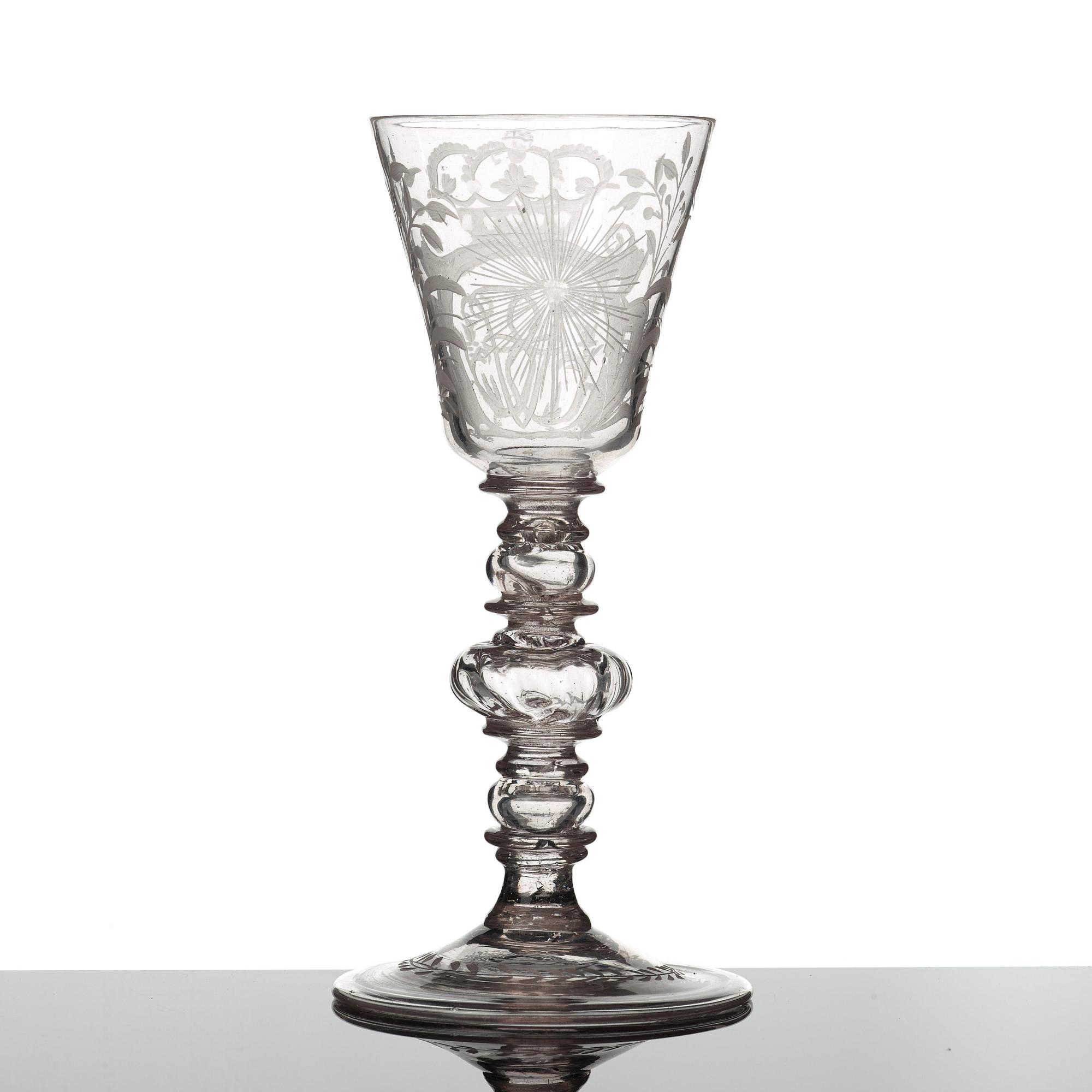 POKAL. glas. Kungsholms glasbruk, 1700-tal.