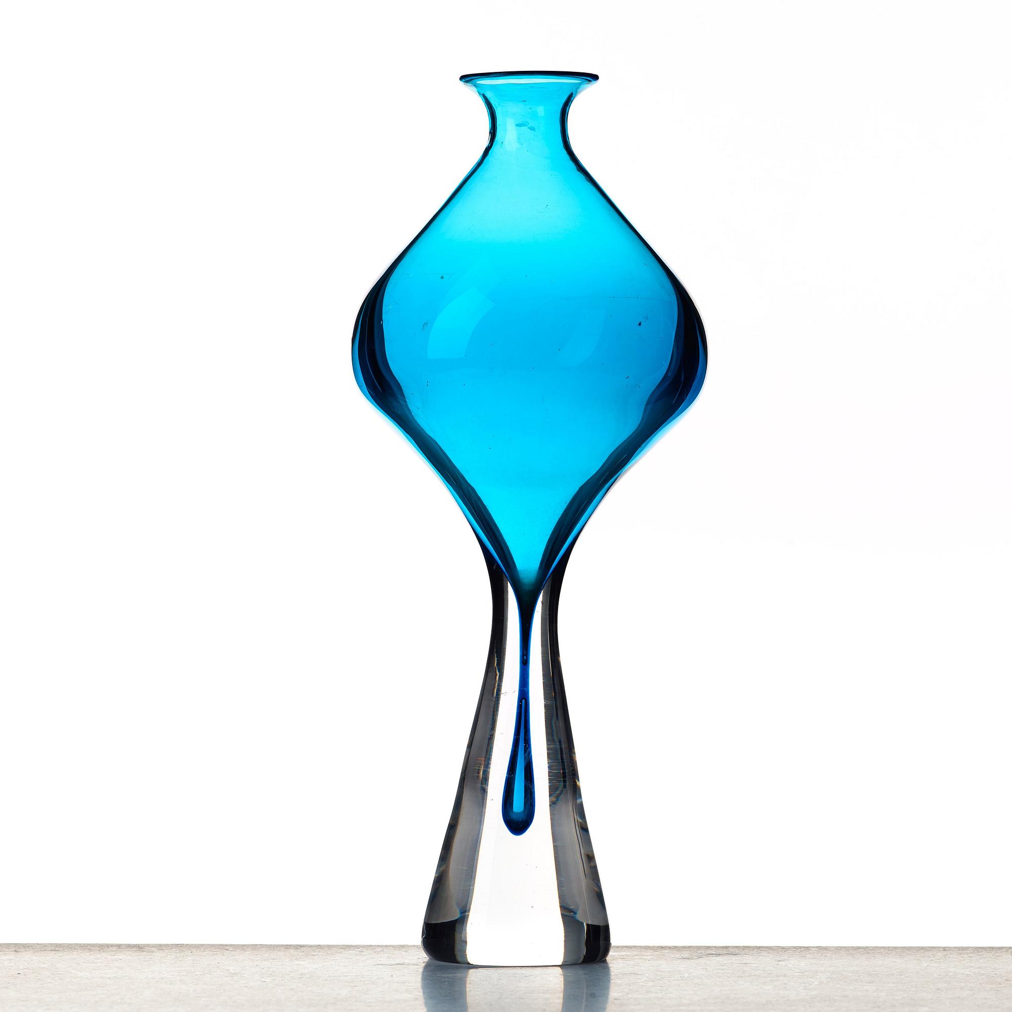 Vicke Lindstrand, vas, glas, Kosta, 1950-tal, unik.