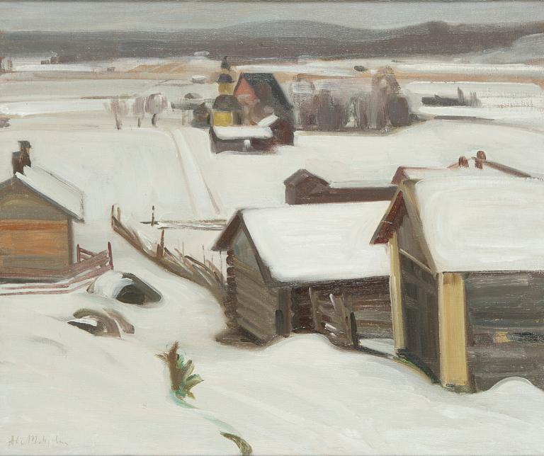 Ali Munsterhjelm, Tuuloksen kirkonkylä talvella.