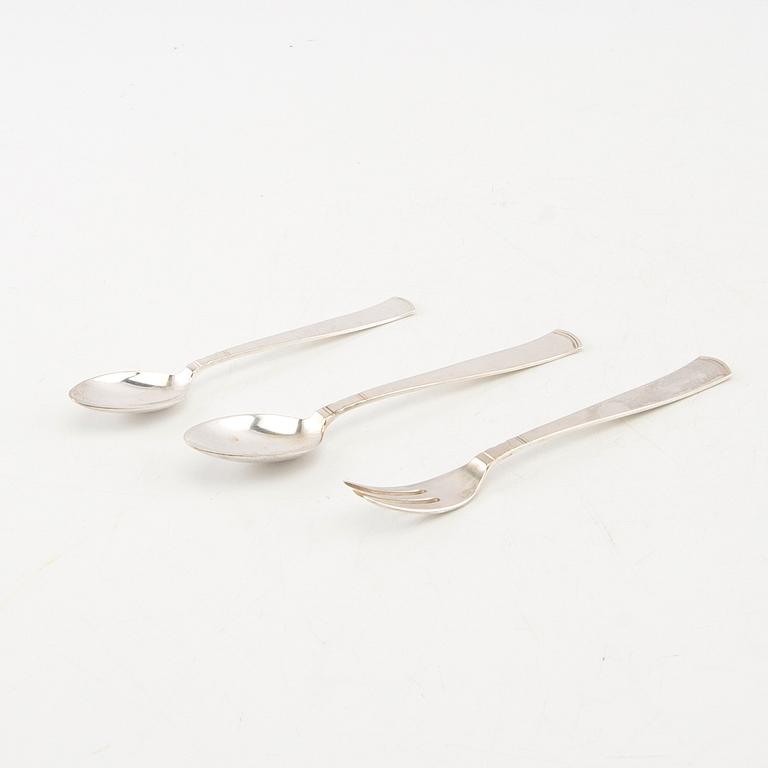 Jacob Ängman, bestick 88 delar, silver, "Rosenholm", GAB, Eskilstuna, 1950/70-tal.