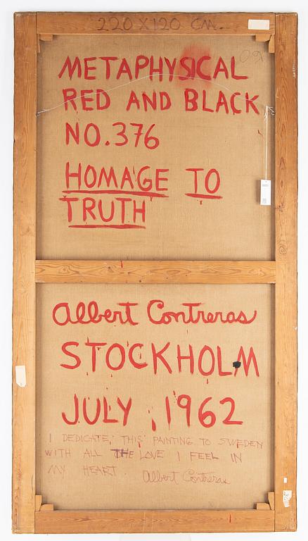 Albert Contreras, signed and dated Stockholm July 1962.