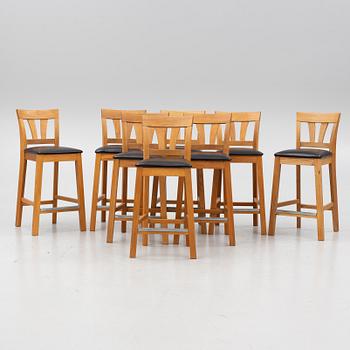 Barstolar, 8 st, "Inzel", Hans K, 1900-talets slut.