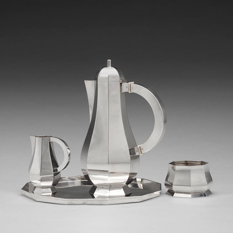 Wiwen Nilsson, A Wiwen Nilsson sterling coffee service with a tray, Lund, Sweden 1967.