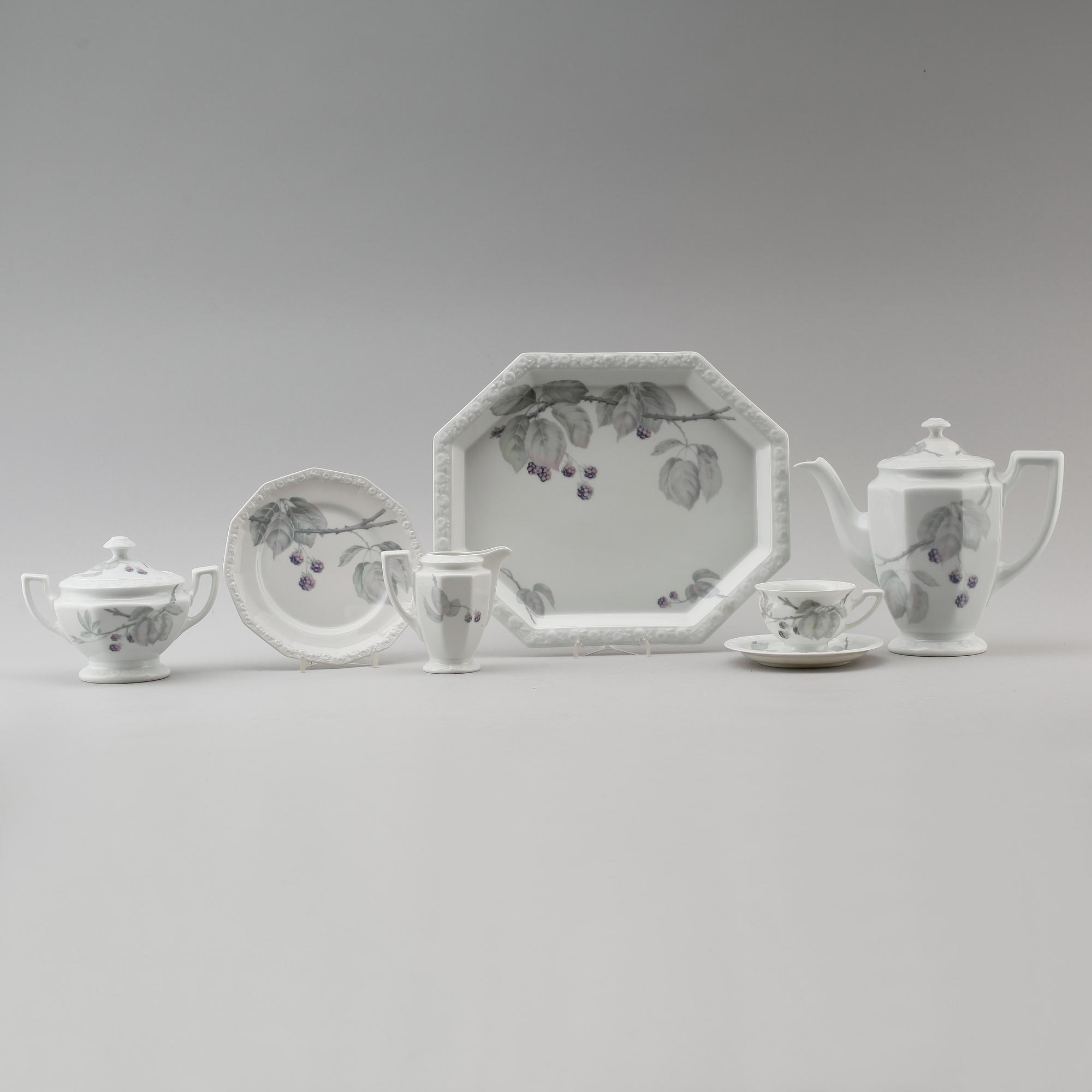 KAFFESERVIS, 23 delar, porslin, "Maria Björnbär", Rosenthal.