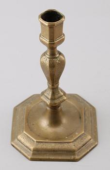 LJUSSTAKE, mässing, 1700-tal.