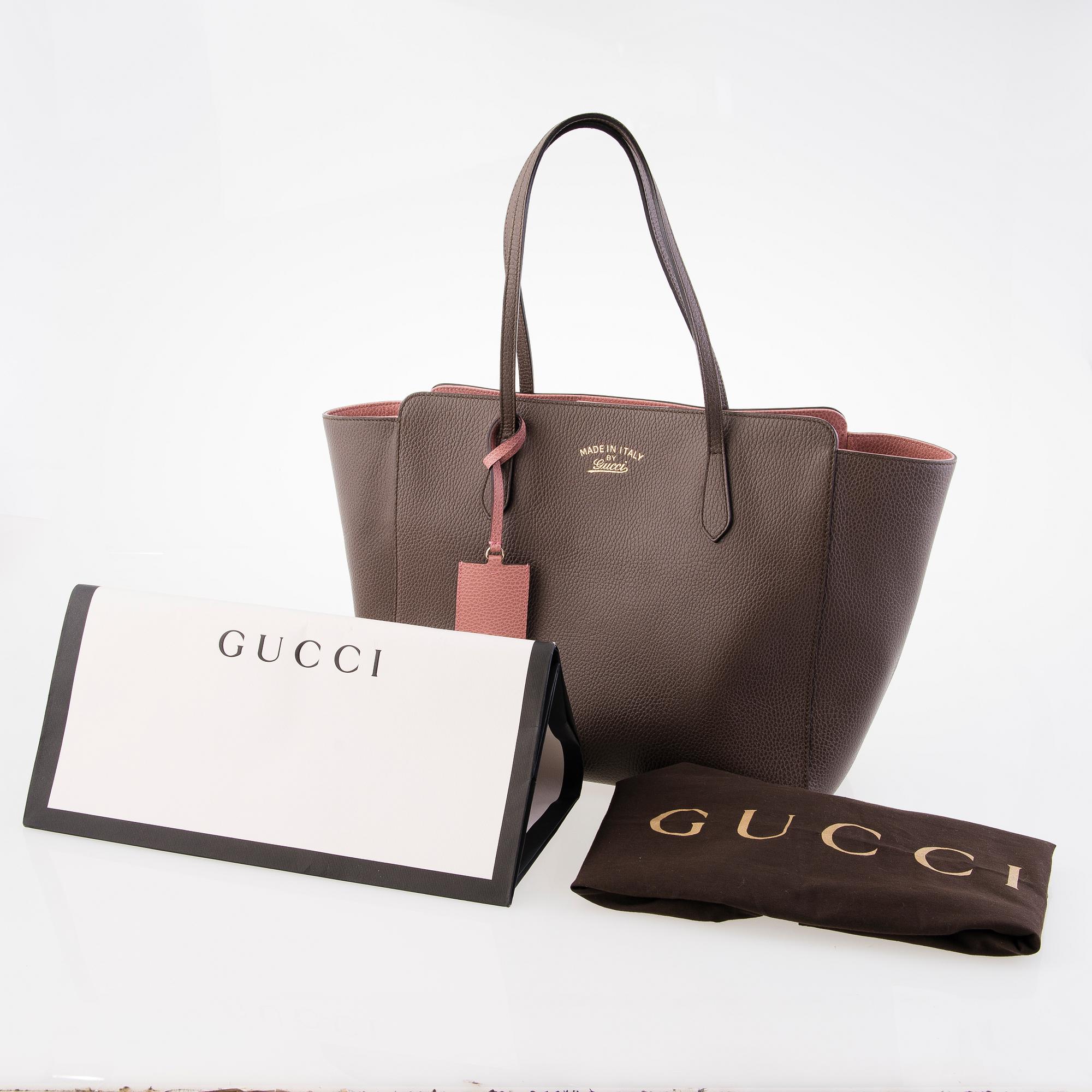 GUCCI Swing Medium Leather Tote Bag.