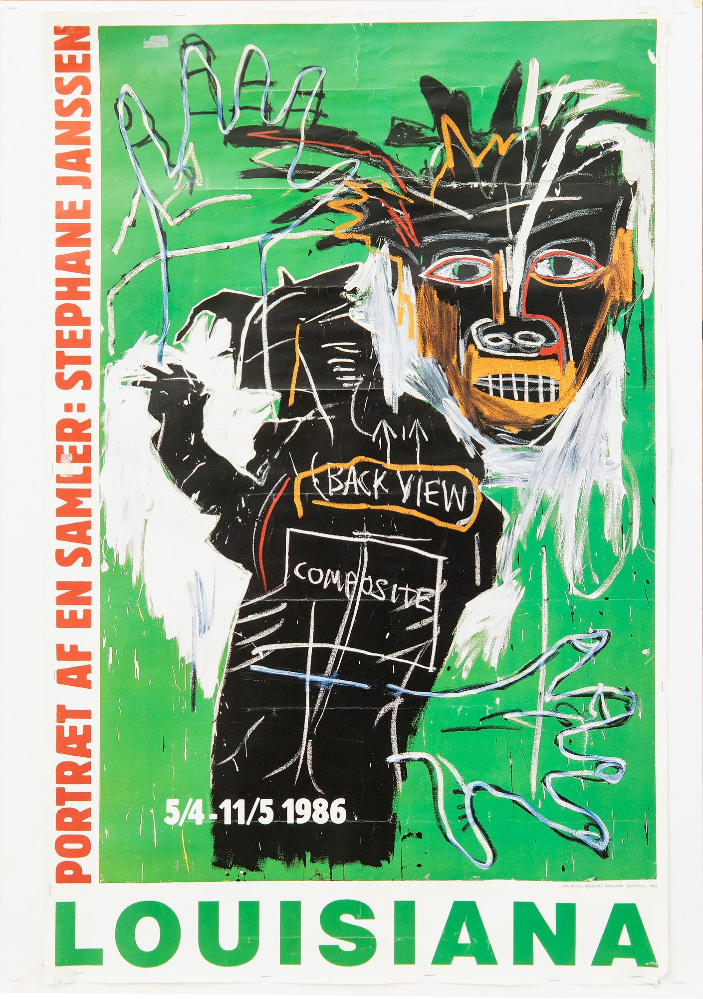 Exhibition poster, Louisiana, for Jean Michel Basquiat 1983.