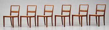 Erik Chambert, a set of six dining chairs, A-B Chamberts Möbelfabrik, Norrköping, Sweden ca 1937.