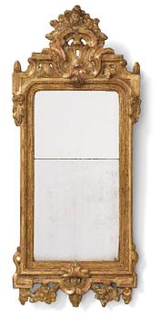 78. A Swedish rococo giltwood mirror, Stockholm, later part 18th century.