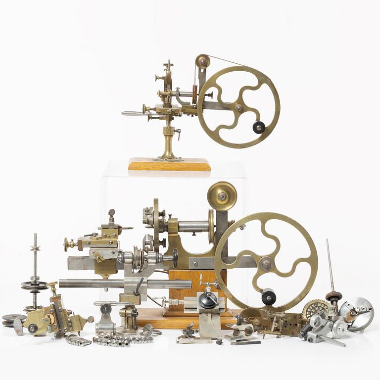 Watchmaker's equipment, Tools, Lathe, metal and wood "No Reserve".