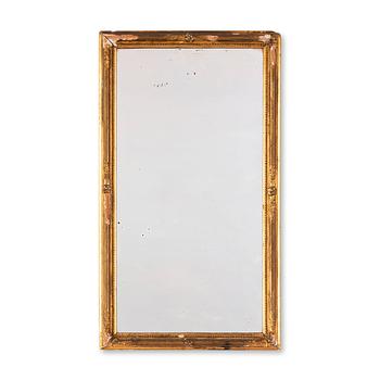 A 20th century bronzed wood mirror, Sjögren & Ahlberg, Stockholm.