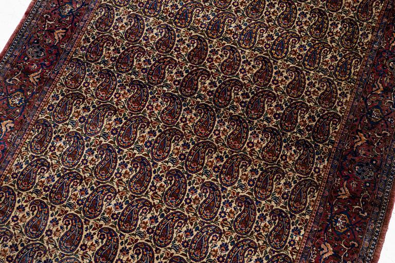 An antique silk Kashan, Central Persia, c. 201 x 130 cm.