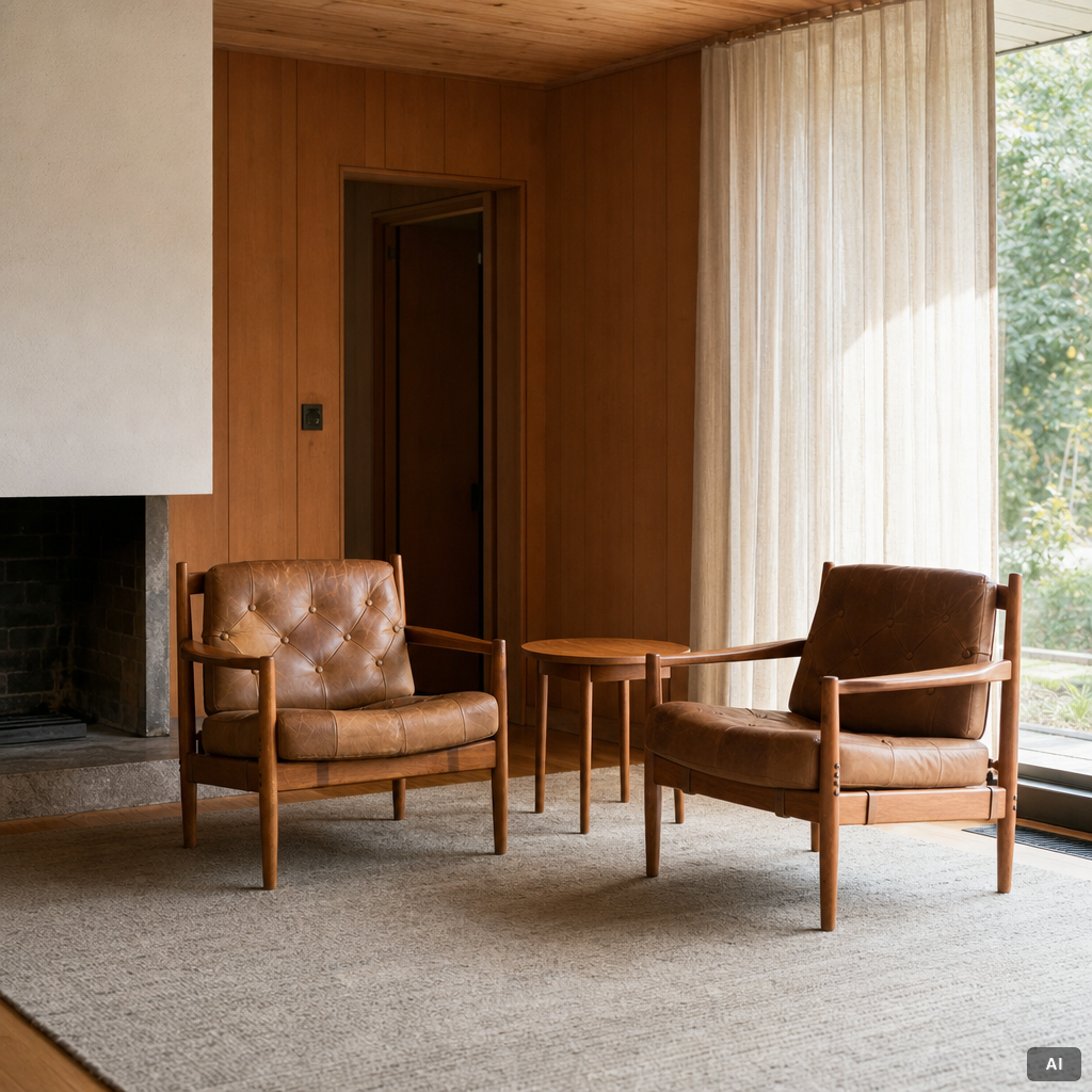 A pair of Ingemar Thilmark armchairs, 'Läckö' for OPE furniture, 1960/70's.