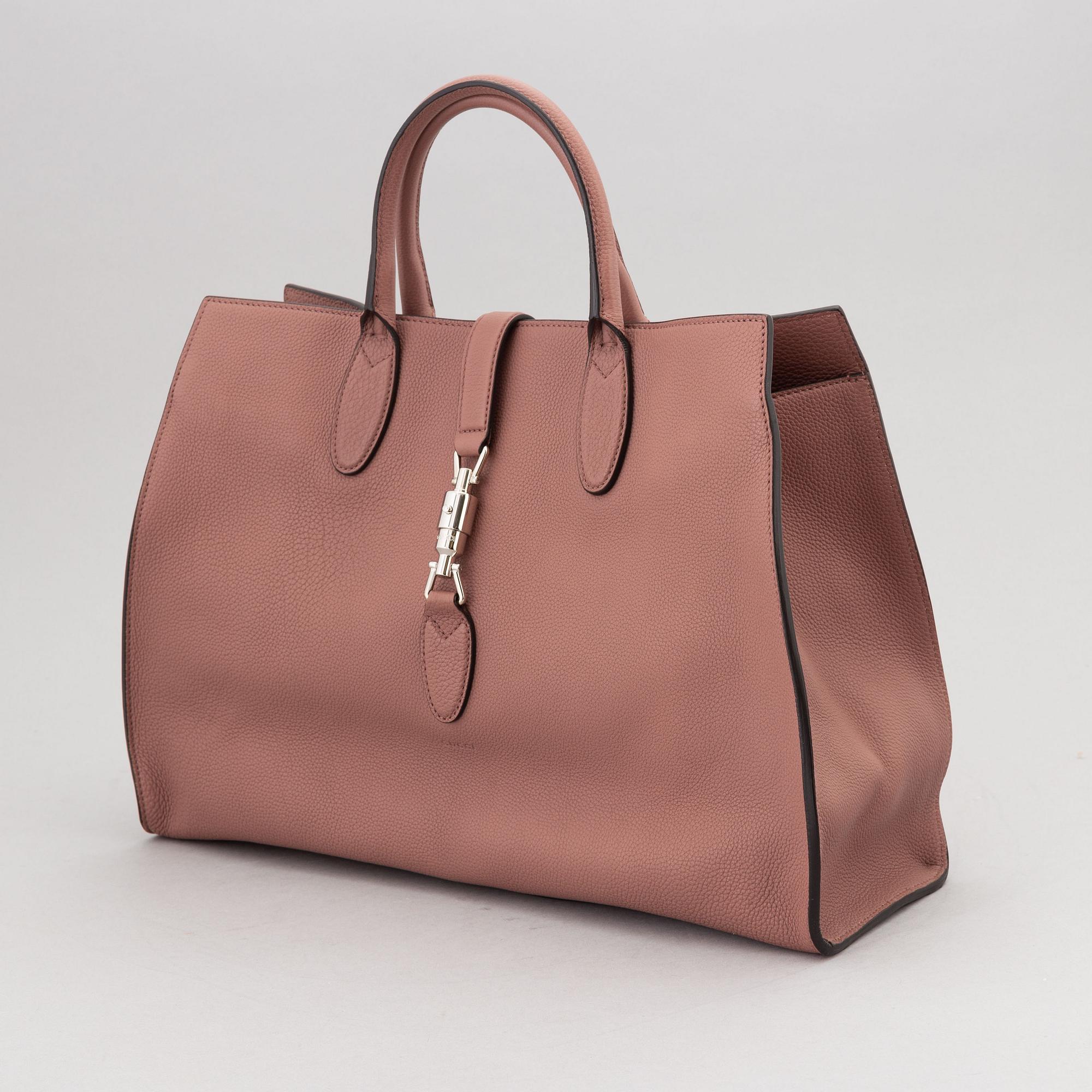 Gucci, a pink leather 'Jackie Sof Tote' bag.