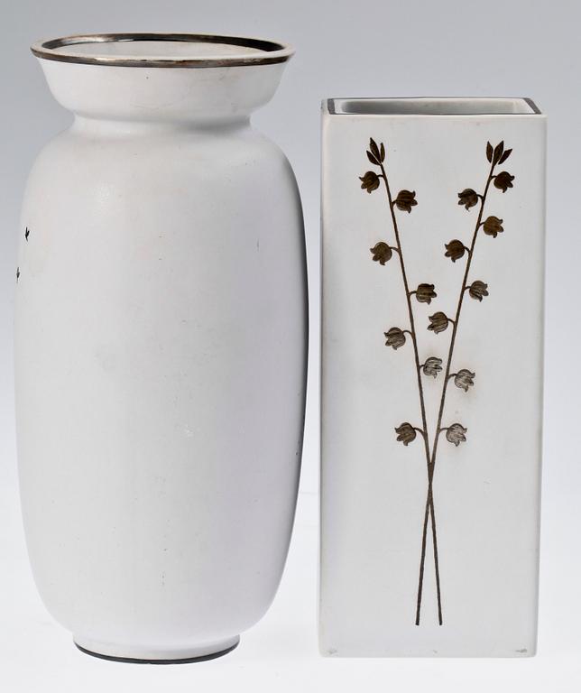 VASER 2 st, keramik. "Grazia", Stig Lindberg, Gustavsberg.