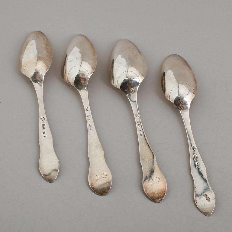 MATSKEDAR, 2 par, silver, tidigt 1800-tal. Vikt ca 193 gram.