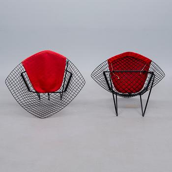 FÅTÖLJER, 2 st, "Diamond chair" Harry Bertoia, 1900-talets senare hälft.