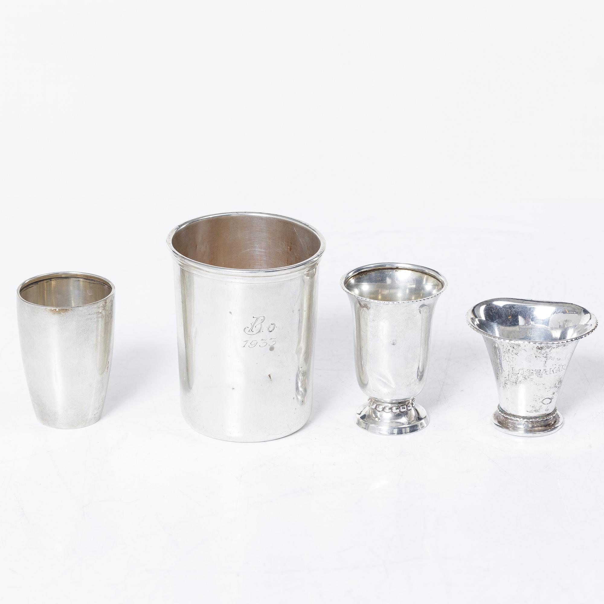 A lot of silver, 8 pieces, including with mark of KG Markströms, Uppsala 1897.