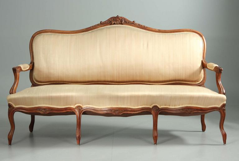 SALONGSMÖBEL, 6 delar, Louis XV-stil, 1900-tal.