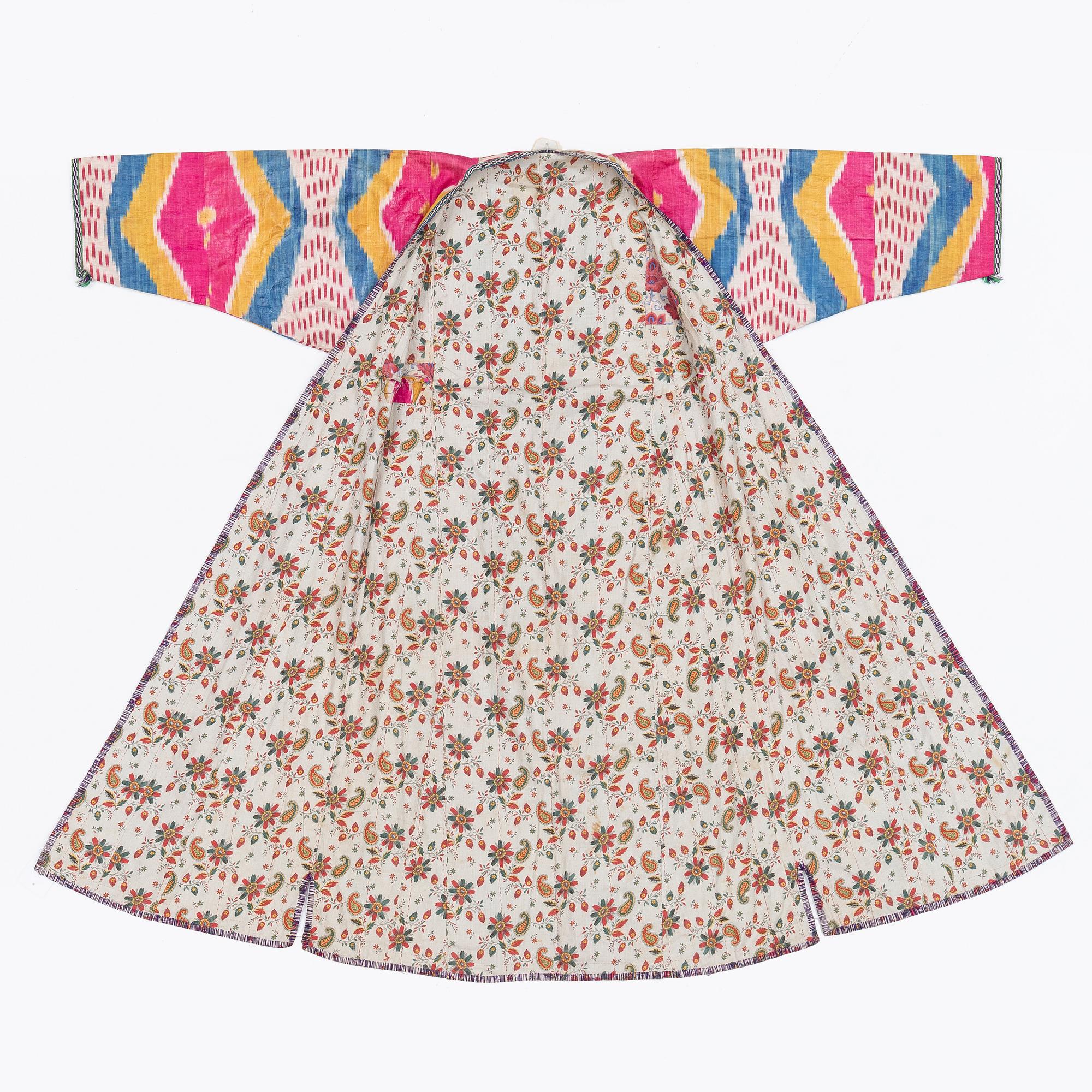 A woman’s Chapan, silk and cotton Ikat, Central Asia, 1880s.