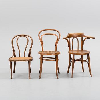 3 charir, among one is marked Thonet from the early 20th century.
