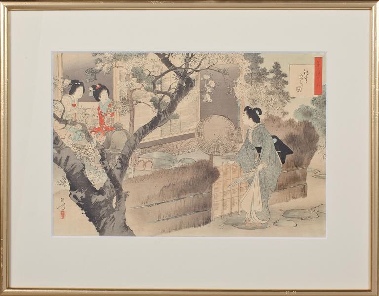 TOSHIKATA MIZUNO, ett par, färgträsnitt.