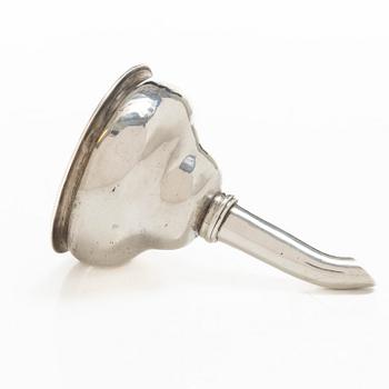 An Irish silver wine funnel, mark of John Lloyd, Dublin circa 1780.