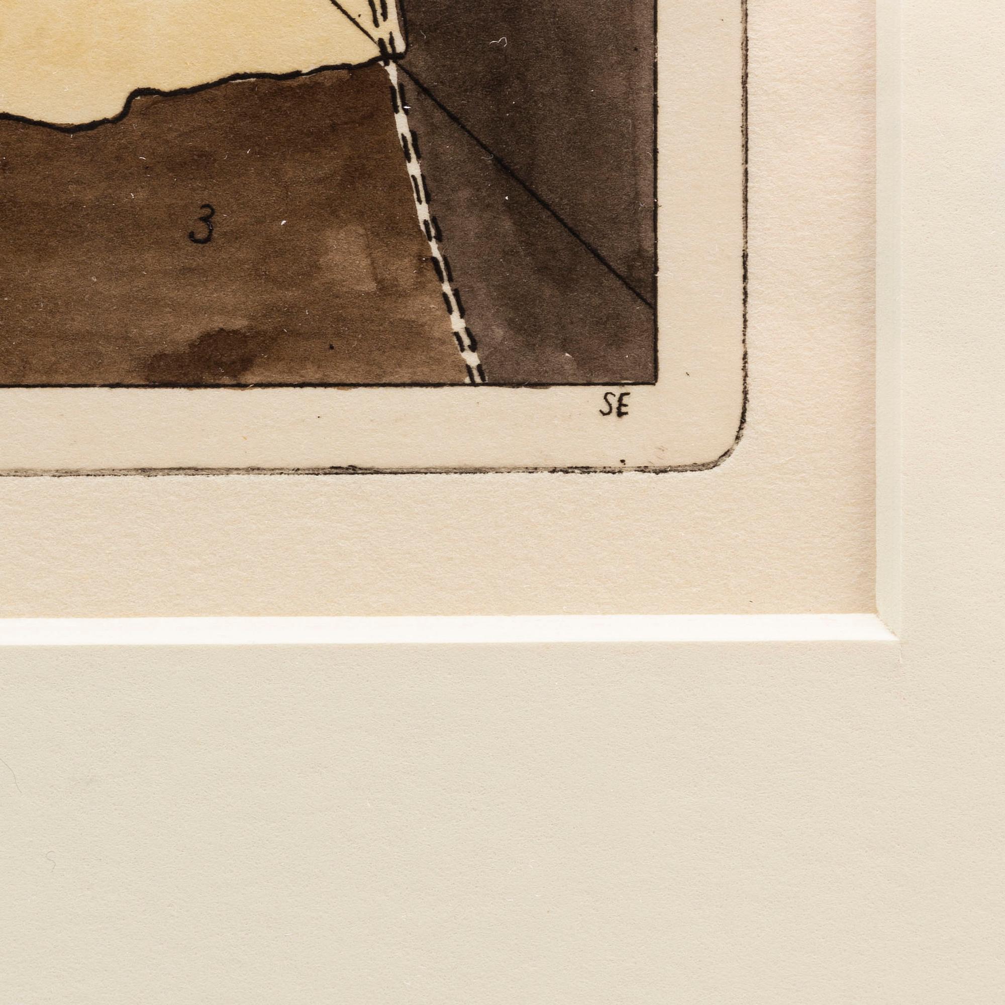 STEN EKLUND, etsning, handkolorerad, signerad.