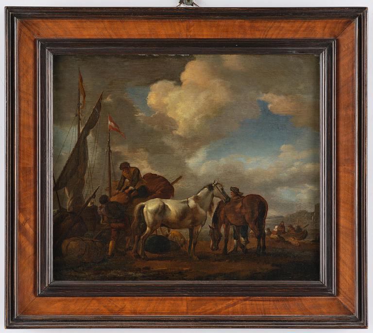 Philips Wouwerman, circle of, Unloading the cargo.