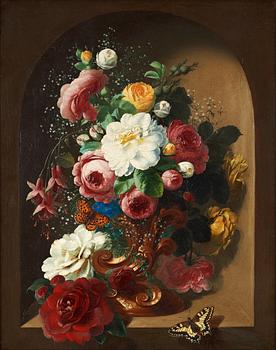 Theodor Schröder, Still life with flowers & still life with fruits.