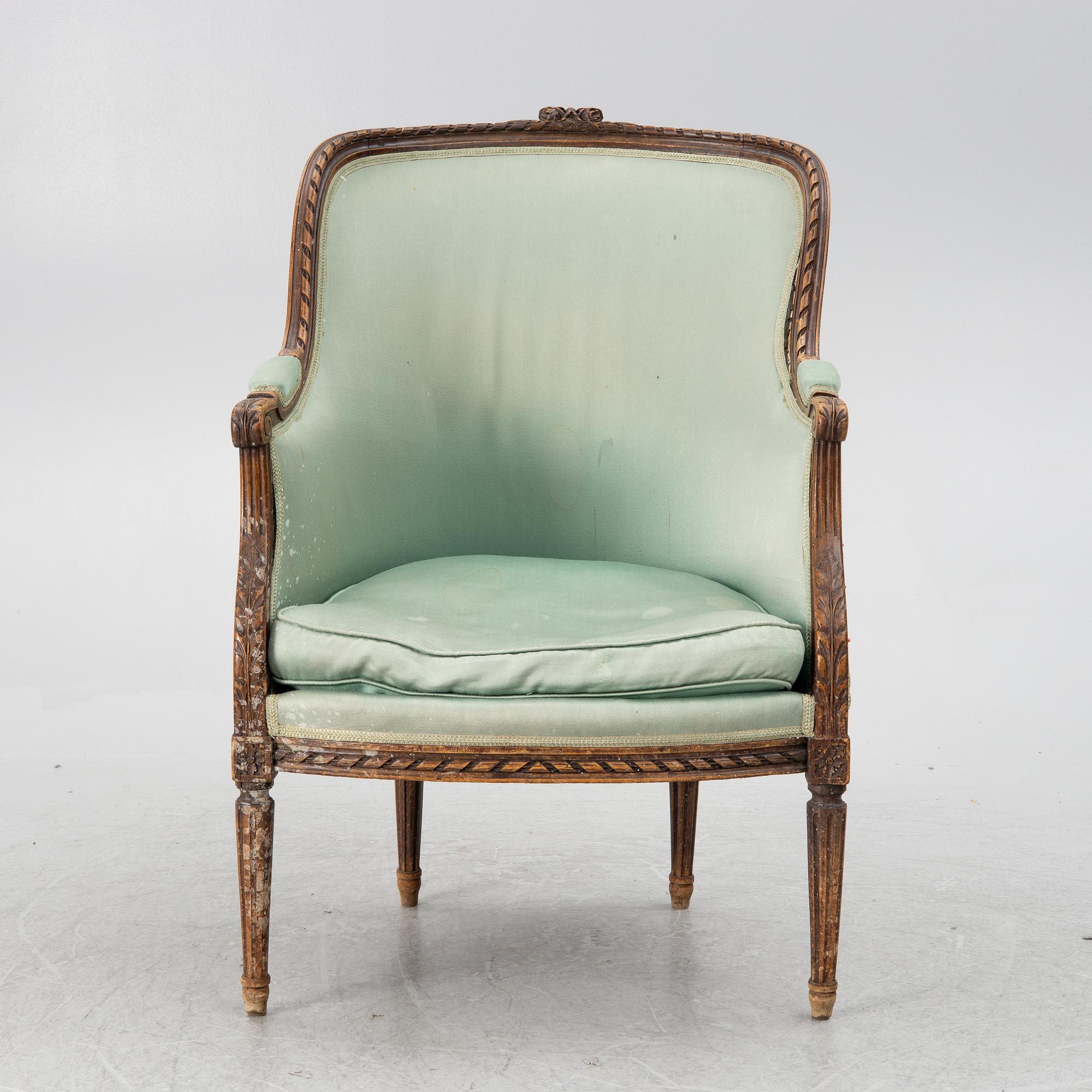 Fåtölj, Louis XVI, Frankrike,.