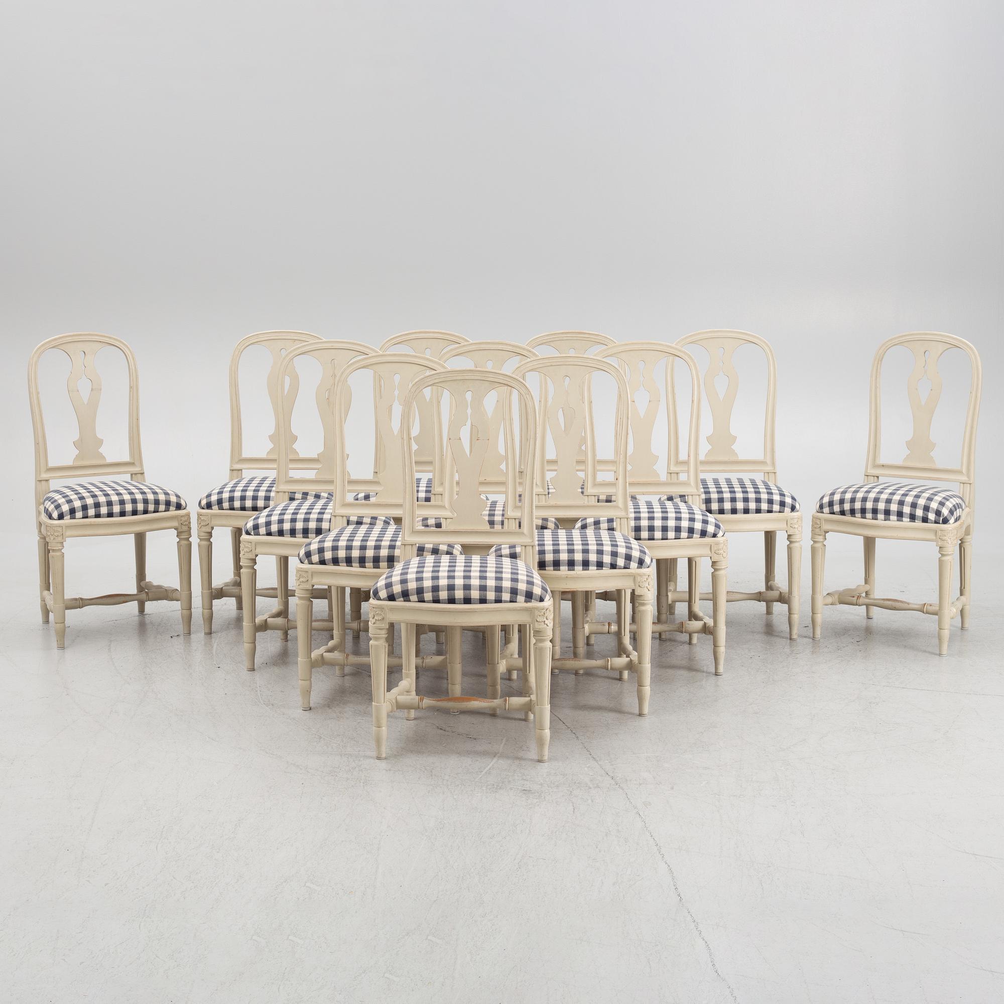 Twelve "Hallunda" chaira from IKEA's 18th century series, 1990's.