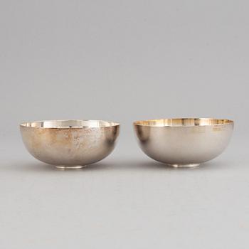 Piet Hein, a pair of sterling silver bowls, Georg Jensen, Denmark.