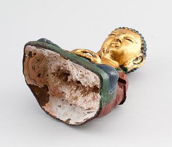 FIGUR, bemålat järn, ostasiatisk, sannolikt 1900-tal.