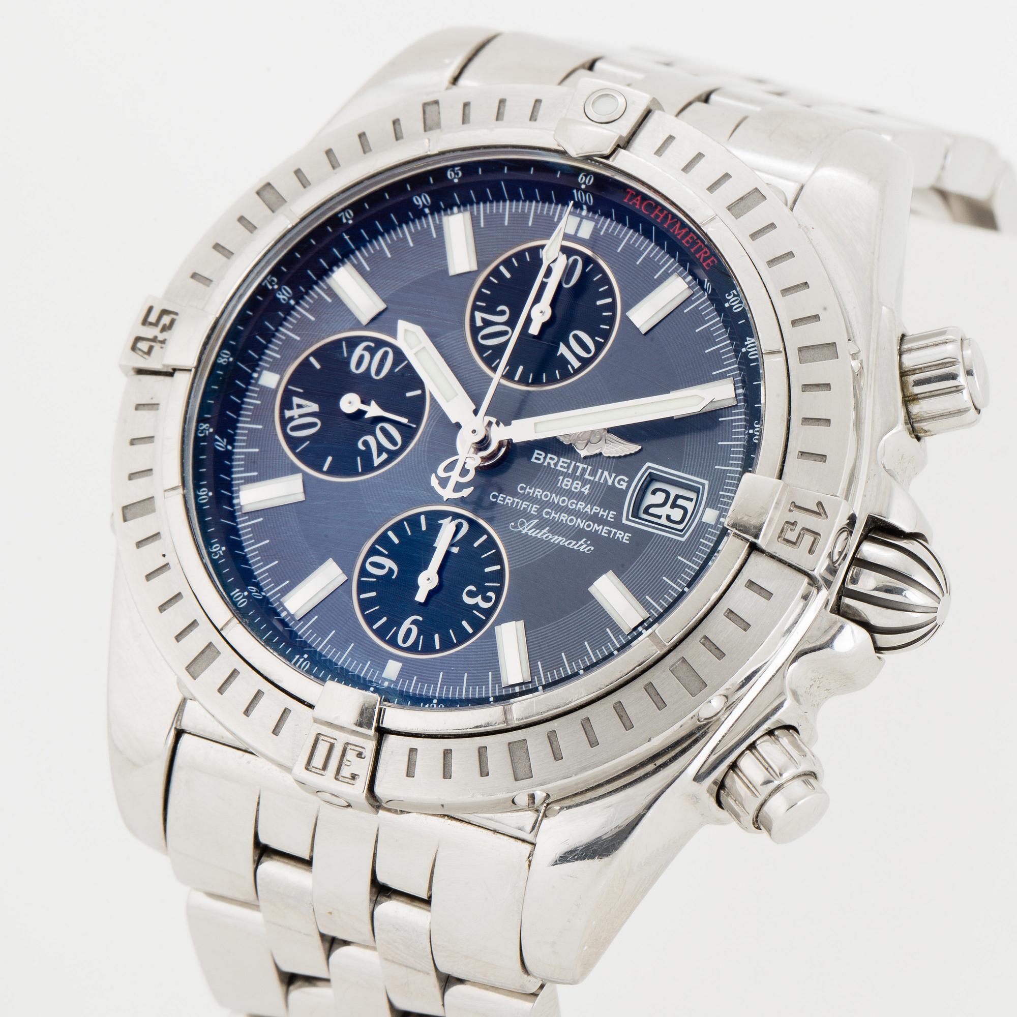 BREITLING, wristwatch, chronograph, 43.7 mm.