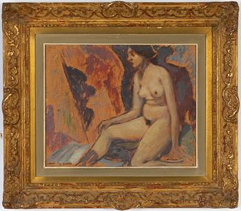 Helmer Osslund, oil on papaer-panel, signed.