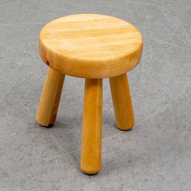 INGVAR HILDINGSSON, a birch stool signed IH.