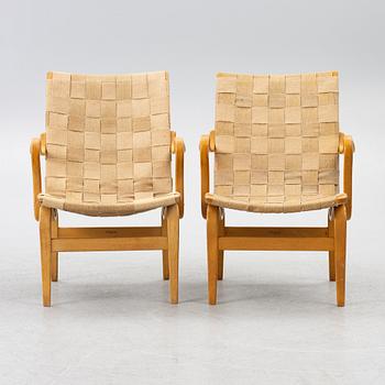 Bruno Mathsson, a pair of 'Eva' armchairs, Firma Karl Mathsson, Värnamo, 1959-62.
