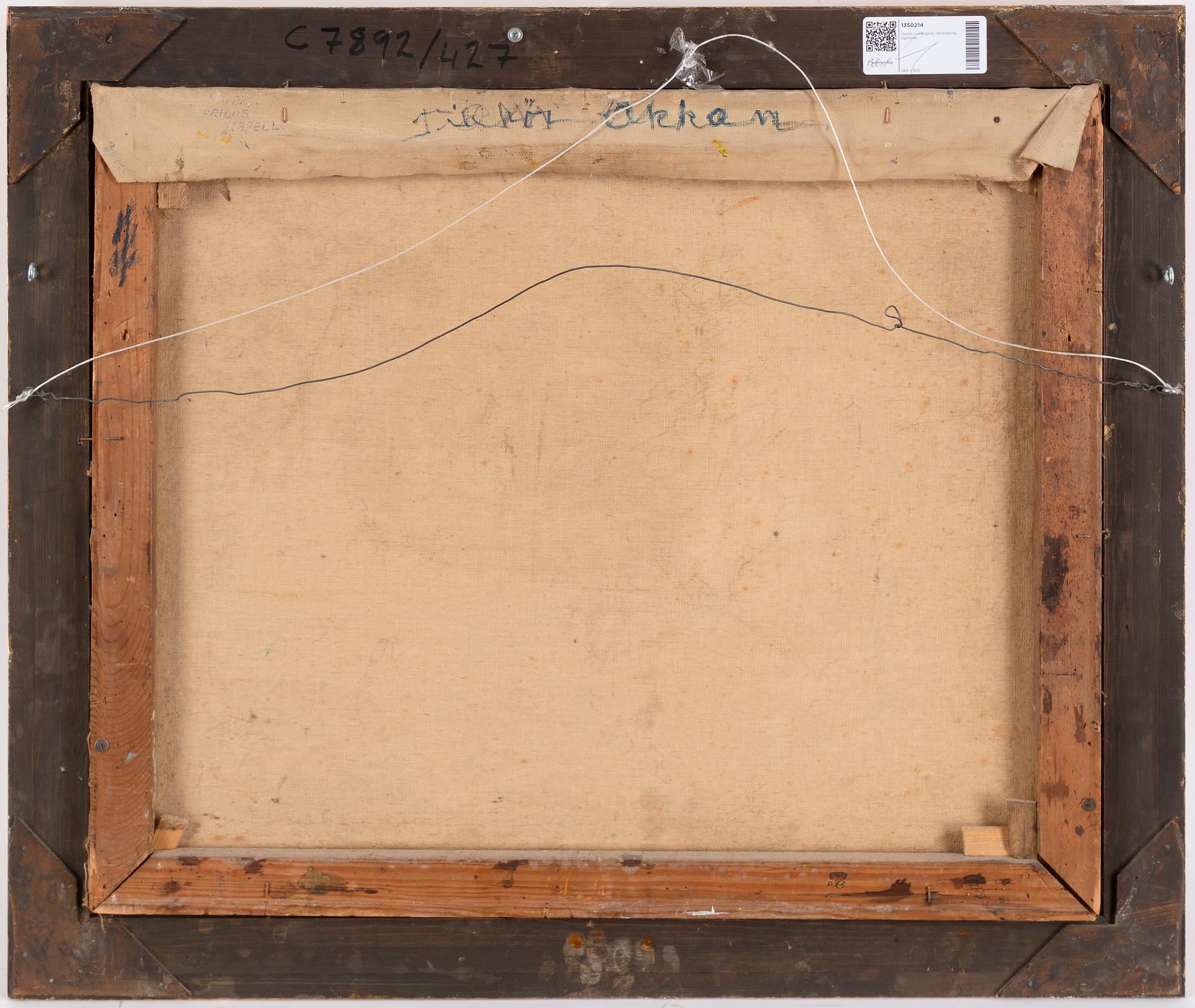 Justus Lundegård, oil on canvas, signed and dated -19.